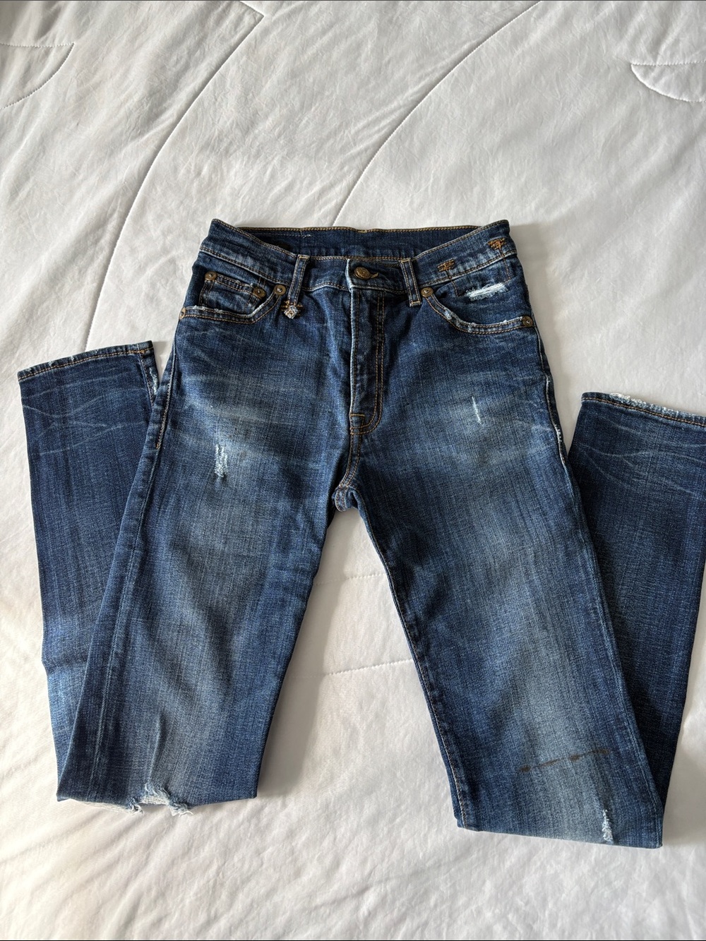 R13 Dark Blue Distressed Jeans